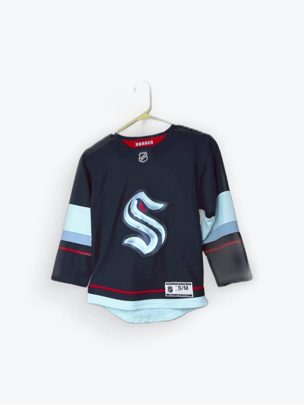 NHL Seattle Kraken Dark Blue, Light Blue & Red Hockey Jersey